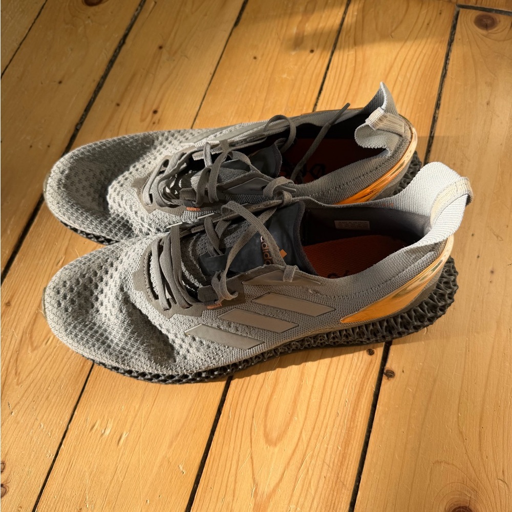 Adidas Mesh Sneakers in Gray and Orange
